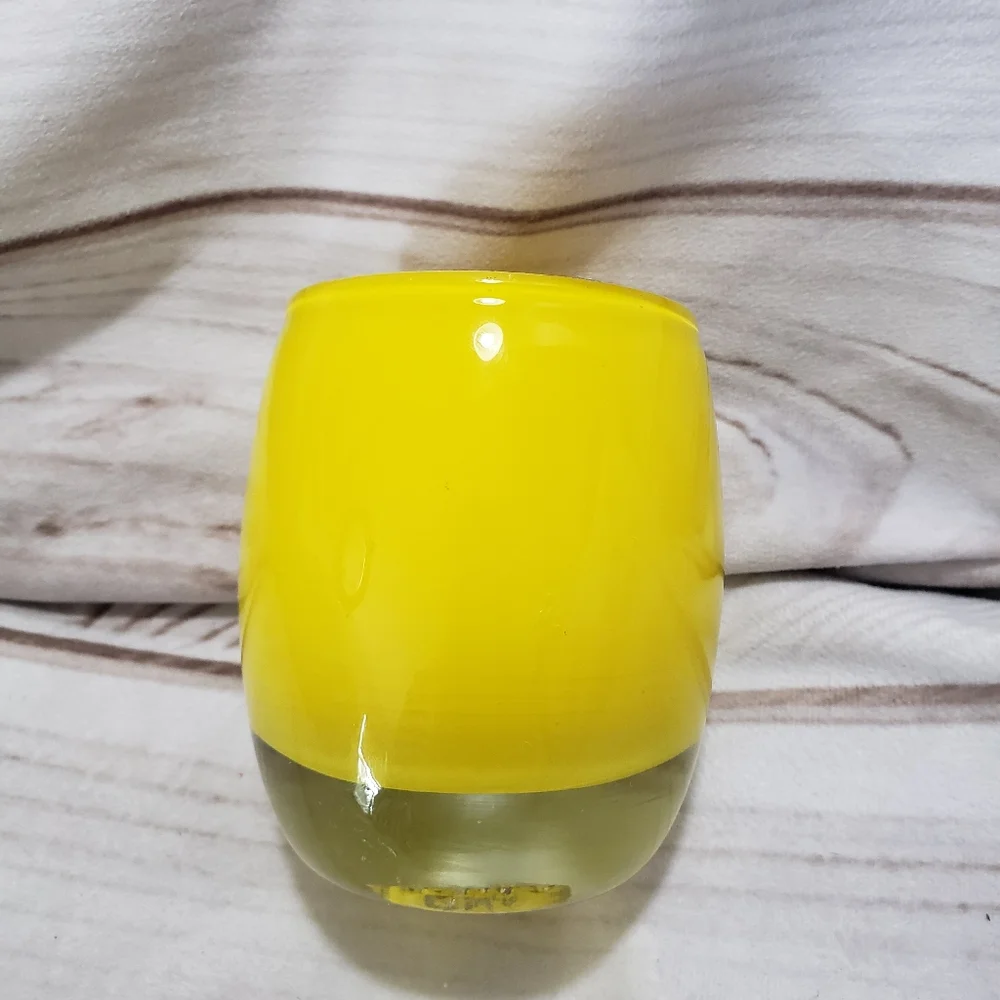 πSOLDπ Glassybaby Yellow Hand Blown Glass Candle Votive Pre Triskelion #2 - Picture 3 of 13